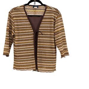 Vintage Y2K/90s Rag vintage multicolored open cardigan lace size L